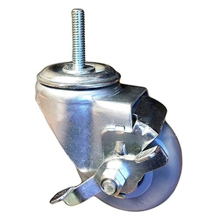 Casterhq 3 in Stem Caster, 3/8x1-1/2 Threaded Stem, Gray Thermo Plasti 3ISC